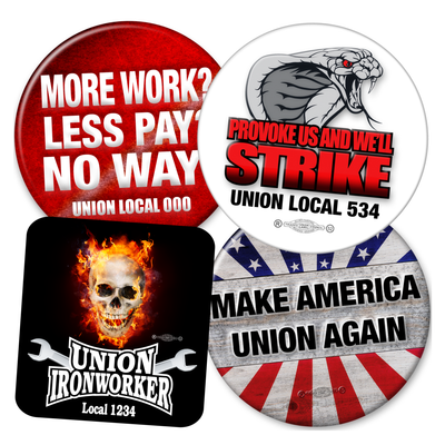 Stock pro Union Buttons and Stickers 