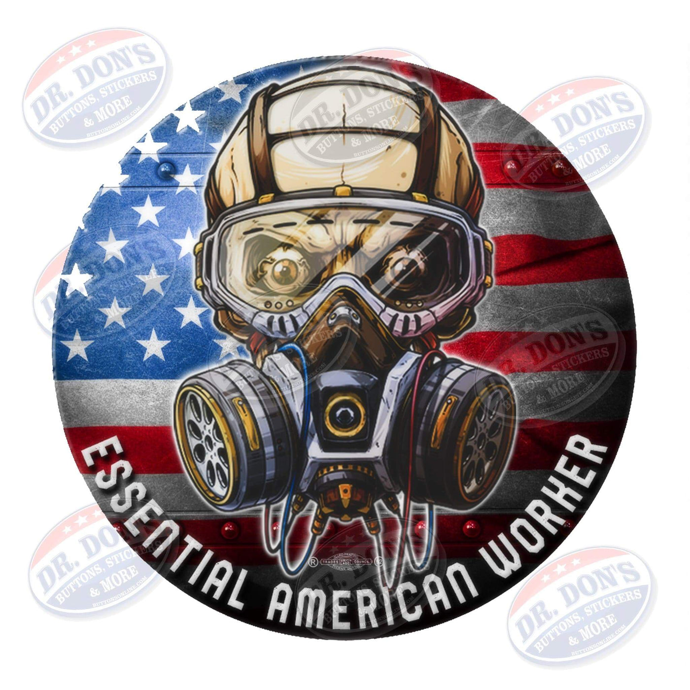 American Essential Worker Hard Hat Vinyl Sticker / UBEW-America