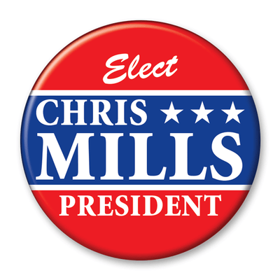 Political Campaign Button Template - PCB-115, pinback, stars, red white and blue