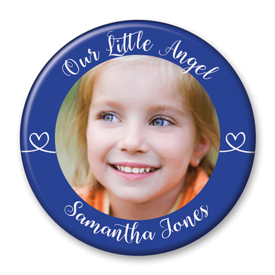 Memorial Photo Button Template - 319 - pinback, hearts