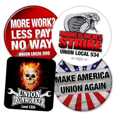 Union Printing | Union Made Buttons, Stickers and Apparel