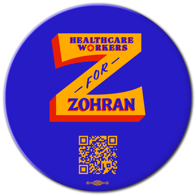 Healthcare Workers for Zohran “Z” Logo Union Printed Pinback Buttons