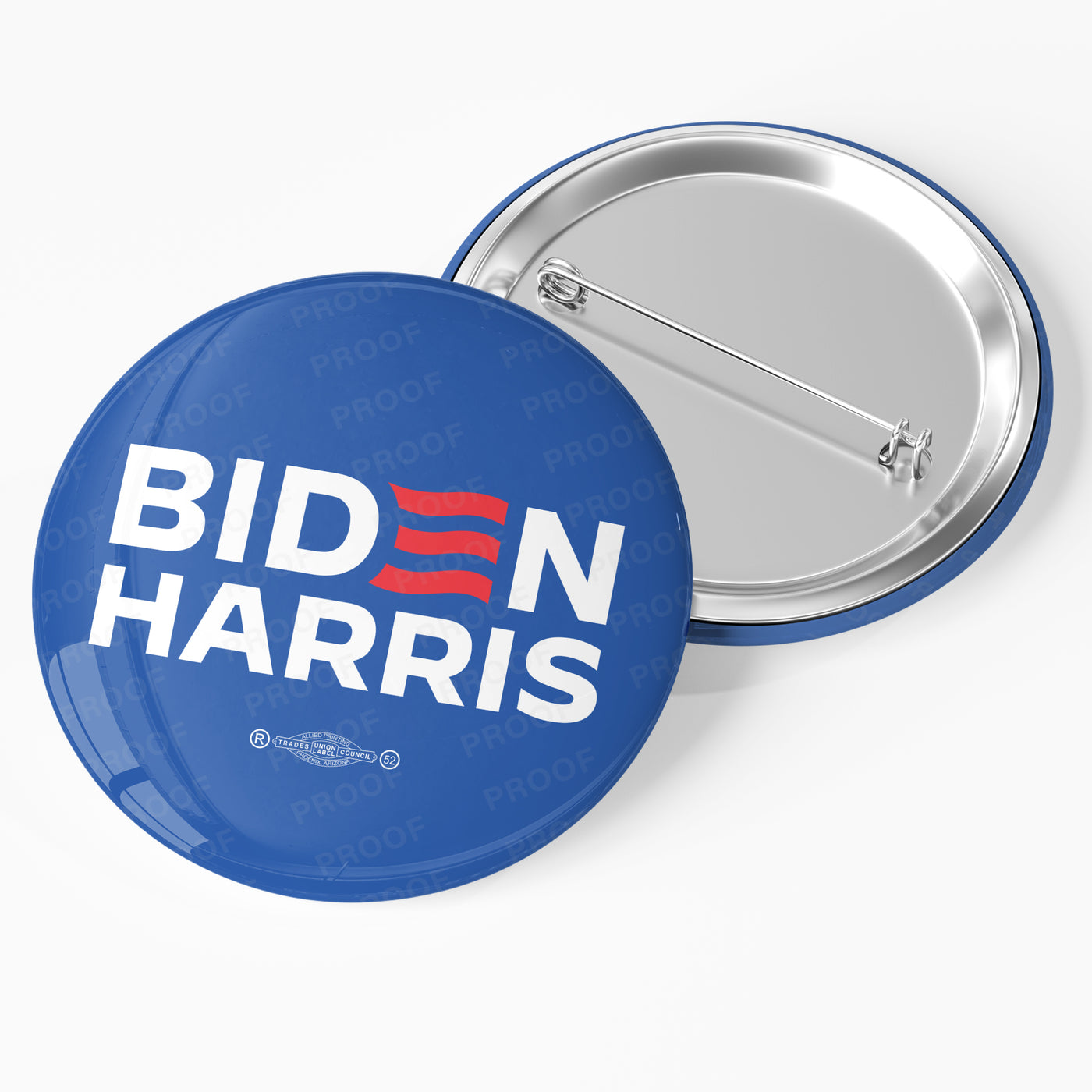 Biden Harris 2024 Blue Pin back Union Printed button 