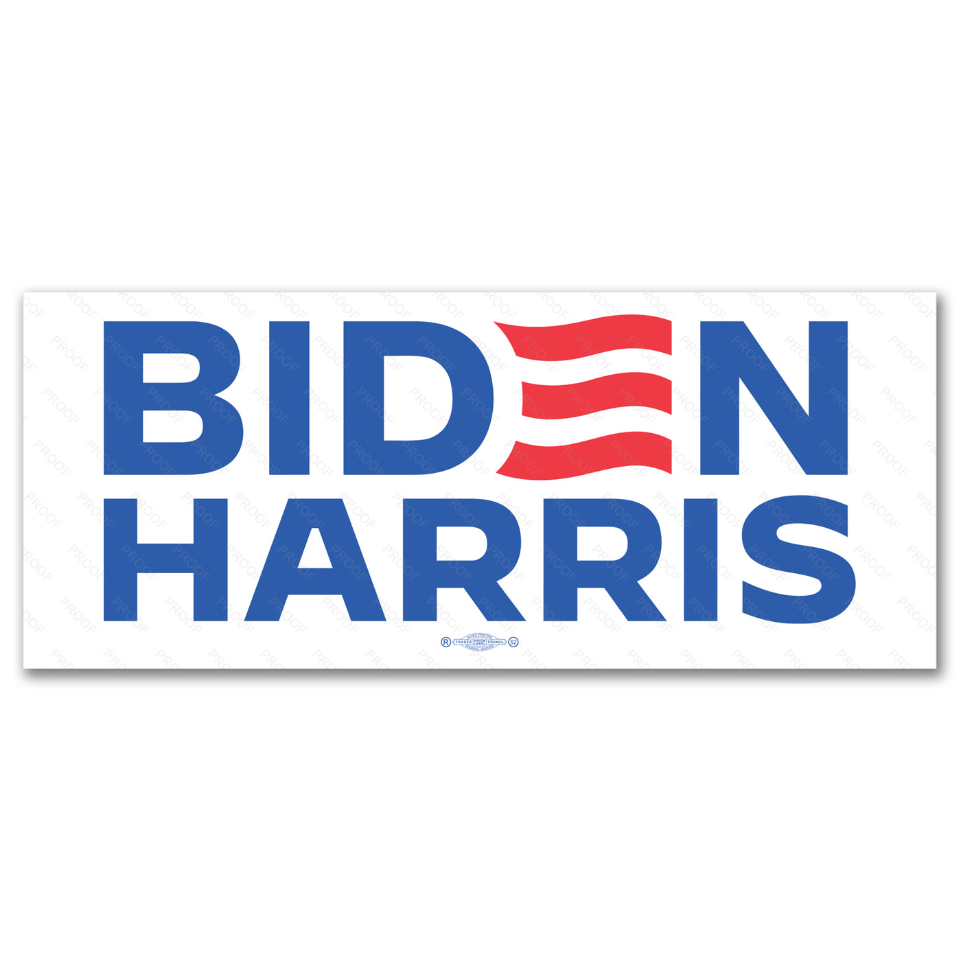 Biden Harris 2024 White bumper sticker all weather union printed 