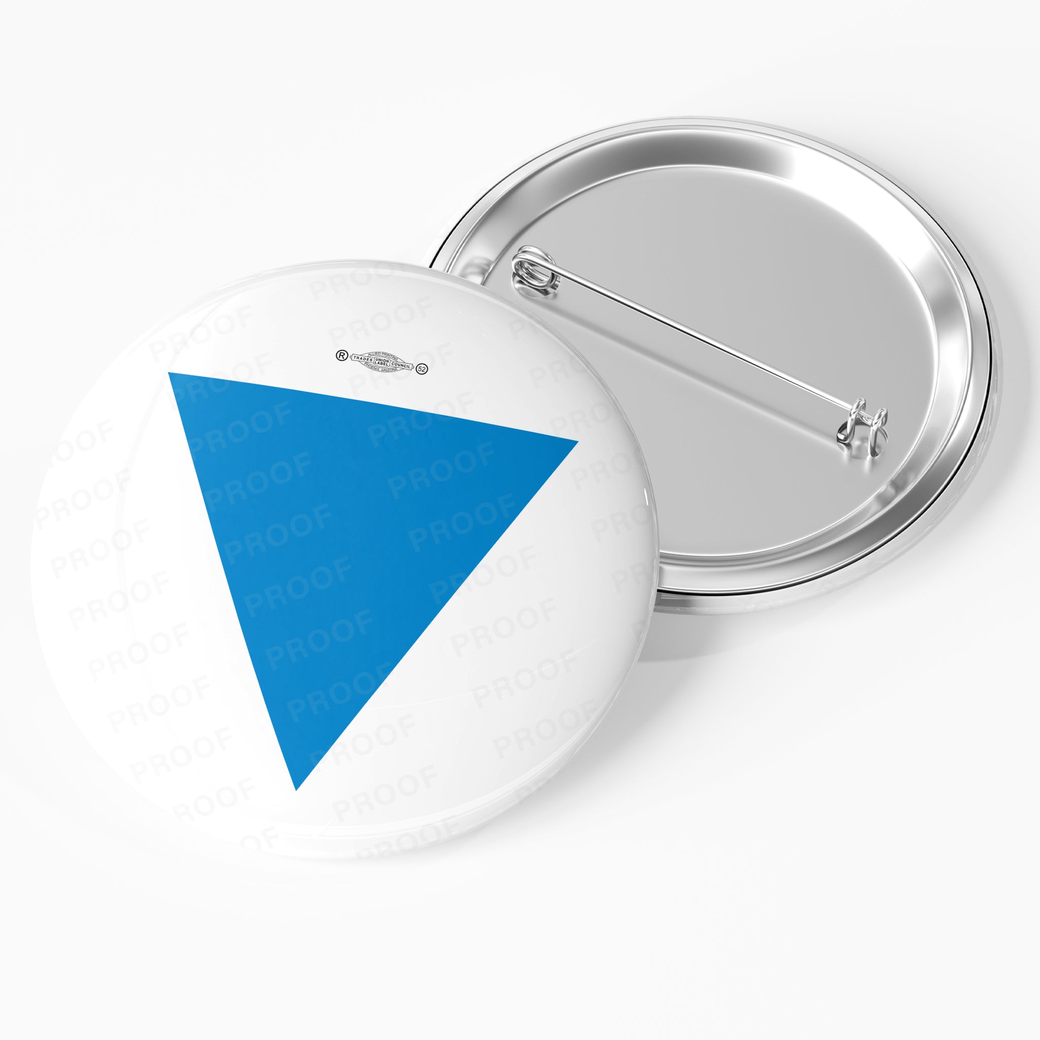 Blue Triangle Campaign Button | 2.25 Inch Pin Back