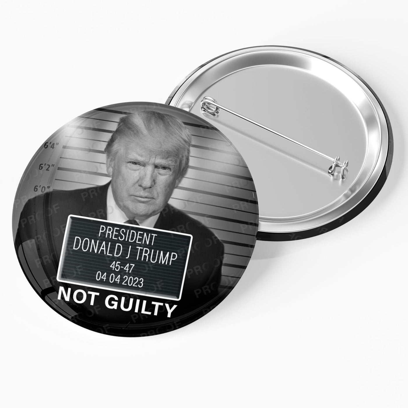Trump Not Guilty Photo Pinback Button / DT24-104