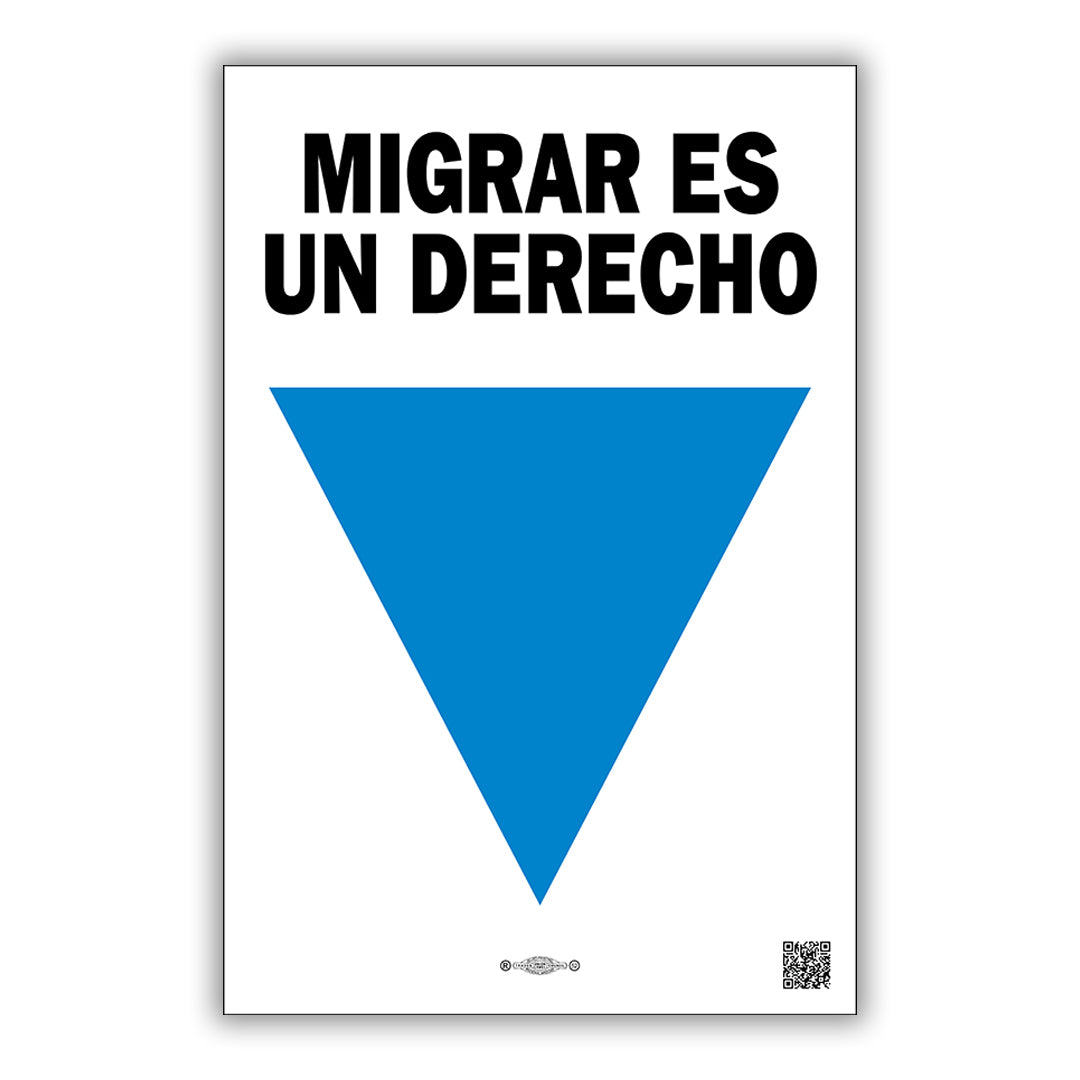 Blue Triangle Spanish Rally Sign | Immigration Campaign