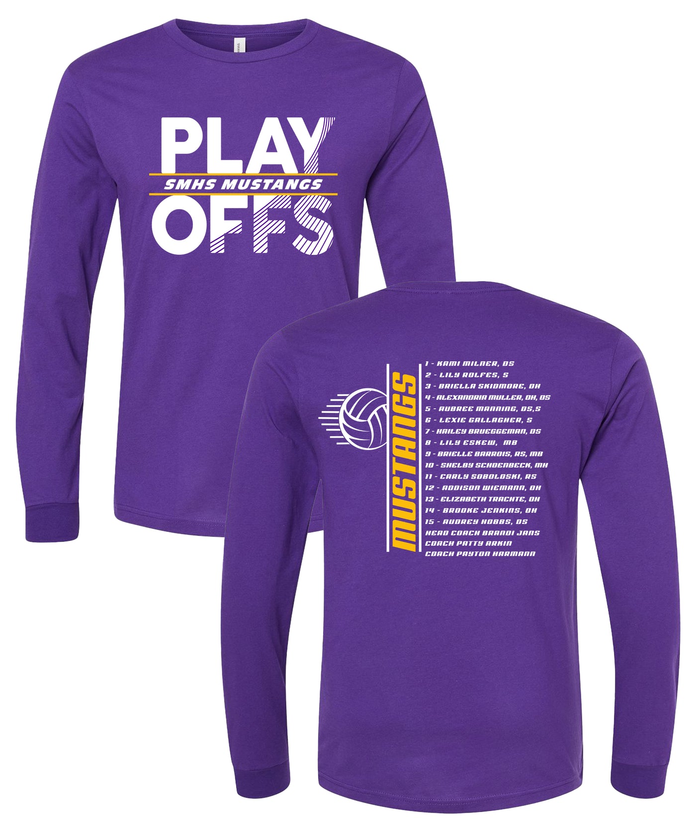 Mustangs 2024 Playoff Long Sleeve Shirt – Purple