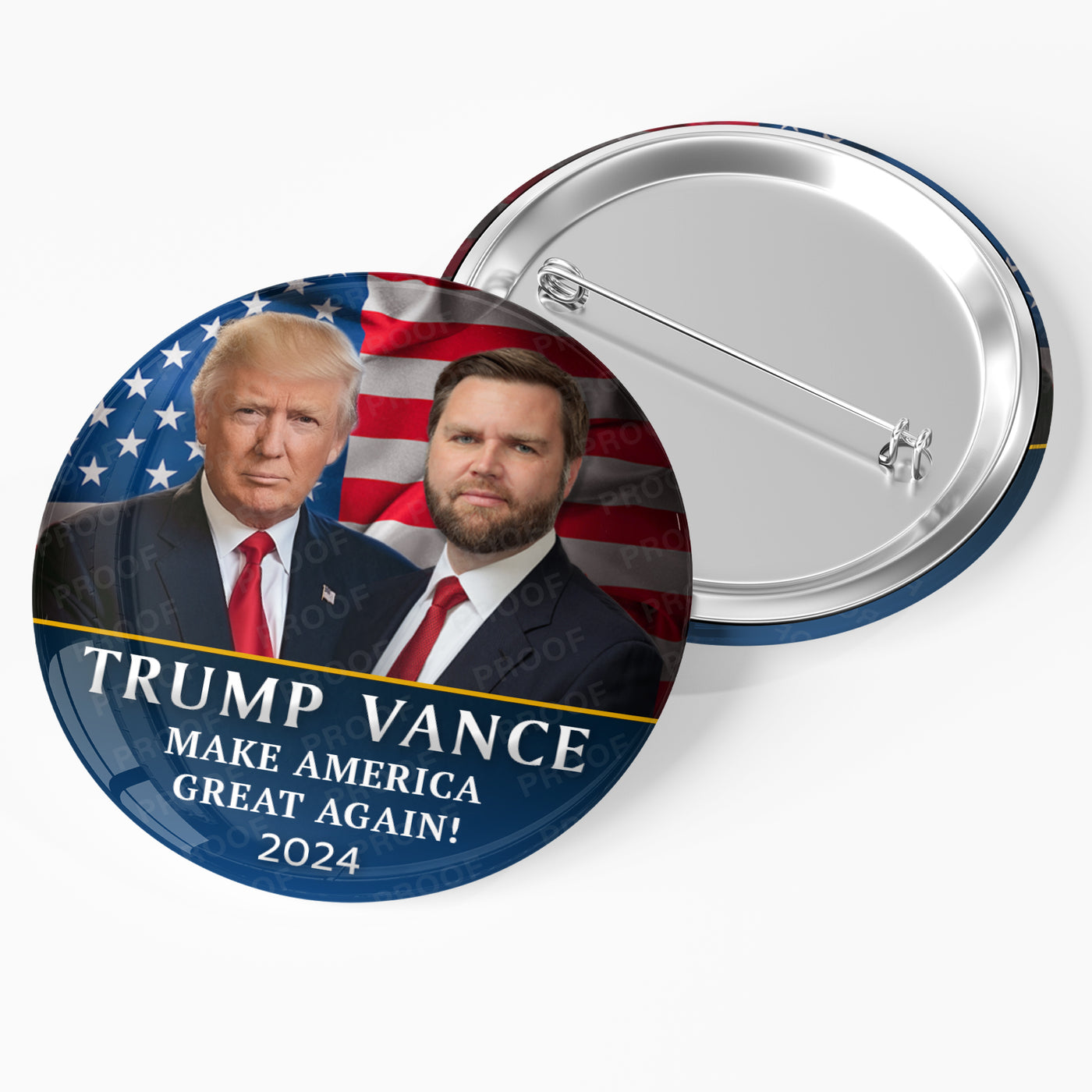 Trump-Vance 2024 Photo Campaign Pin Back Button / DT24-110