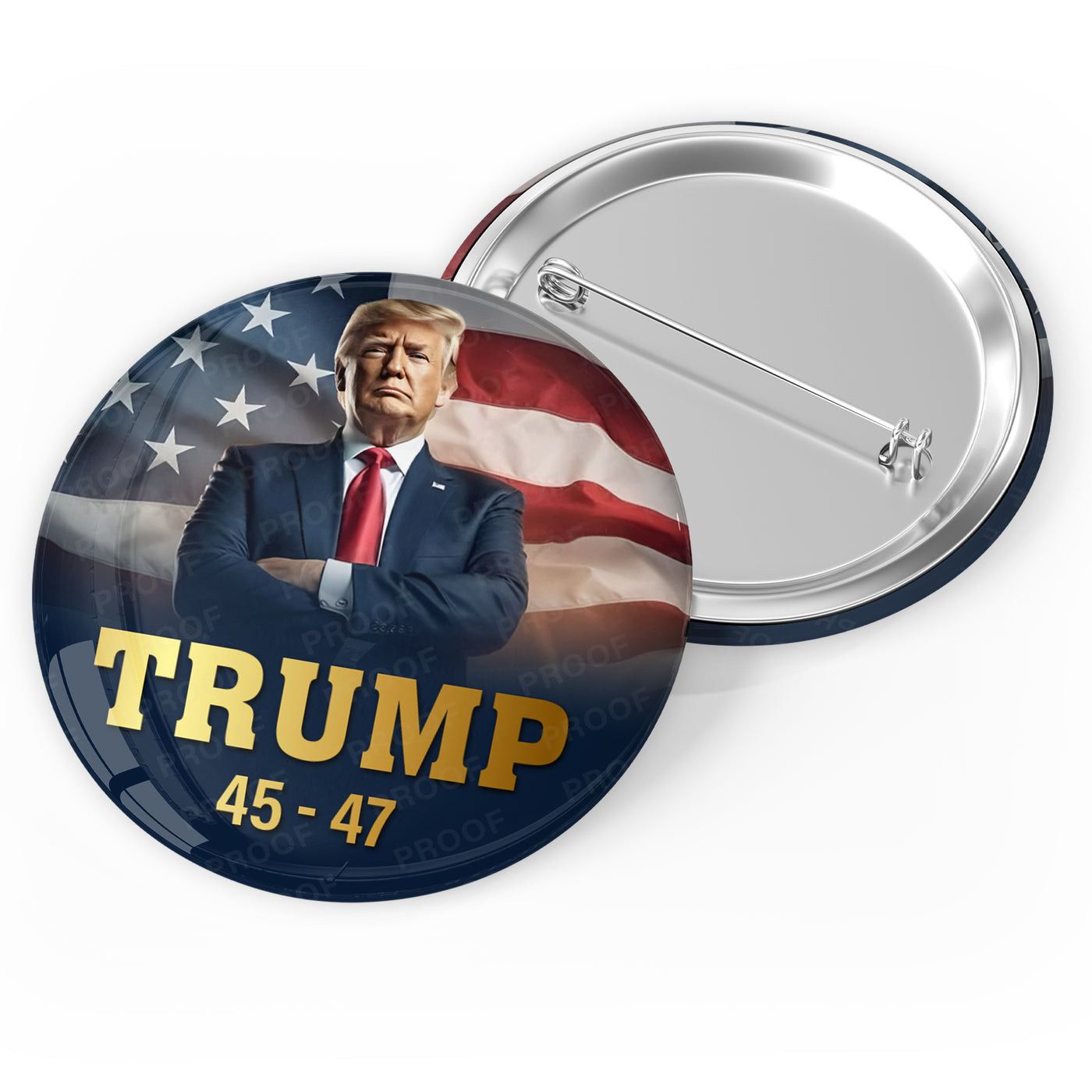 Donald Trump 45th - 47th President Pin Back Button / DT25-204