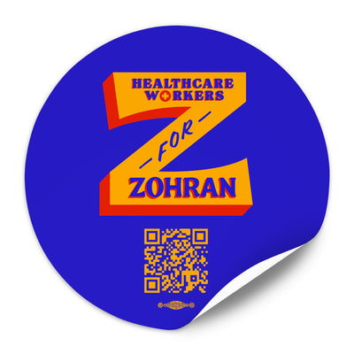 Healthcare Workers for Zohran  3" All-Weather Vinyl Sticker