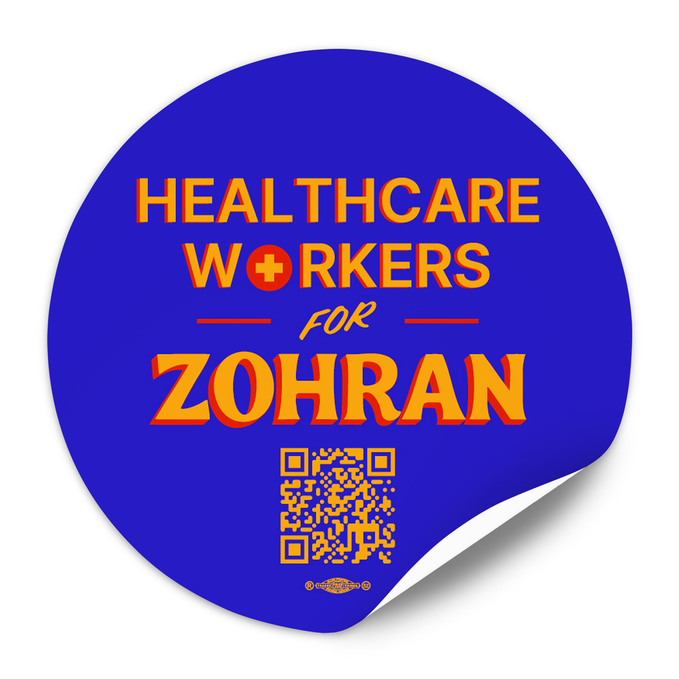Healthcare Workers for Zohran  Lapel Sticker