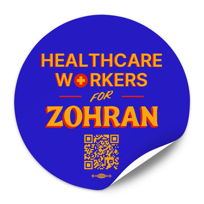 Healthcare Workers for Zohran  Lapel Sticker