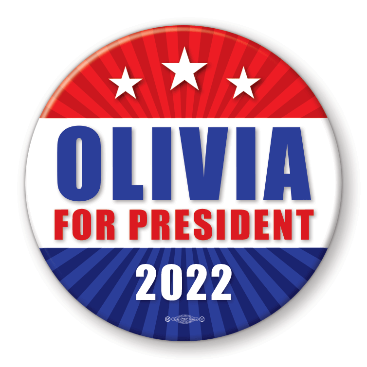 Red White and Blue Political themed button 