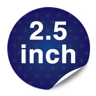 2.5" Round Custom Lapel Stickers , 2-1/" paper with adhesive back