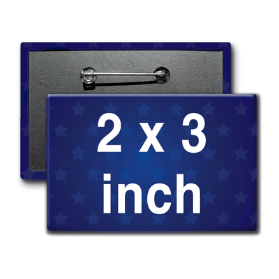2" x 3" Rectangle Custom Pinback Buttons 