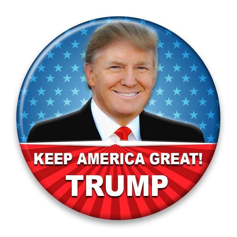 Keep America Great! Trump 2020 Campaign Pinback Photo Button / DT-232 - Buttonsonline