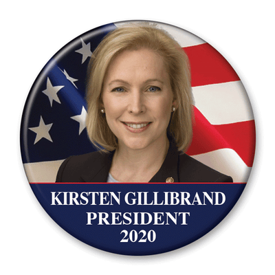 Kirsten Gillibrand / 2020 Flag Photo Presidential Pinback Button / KG-301 - Buttonsonline