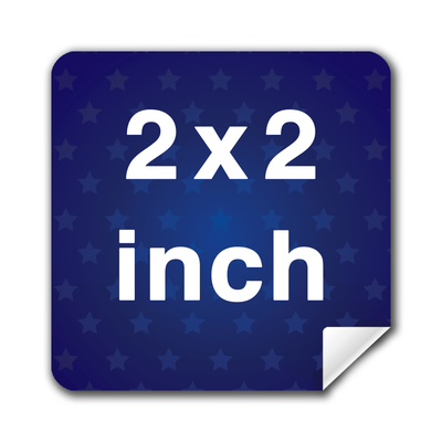 2"x2" Square Custom Lapel Stickers, paper with adhesive back