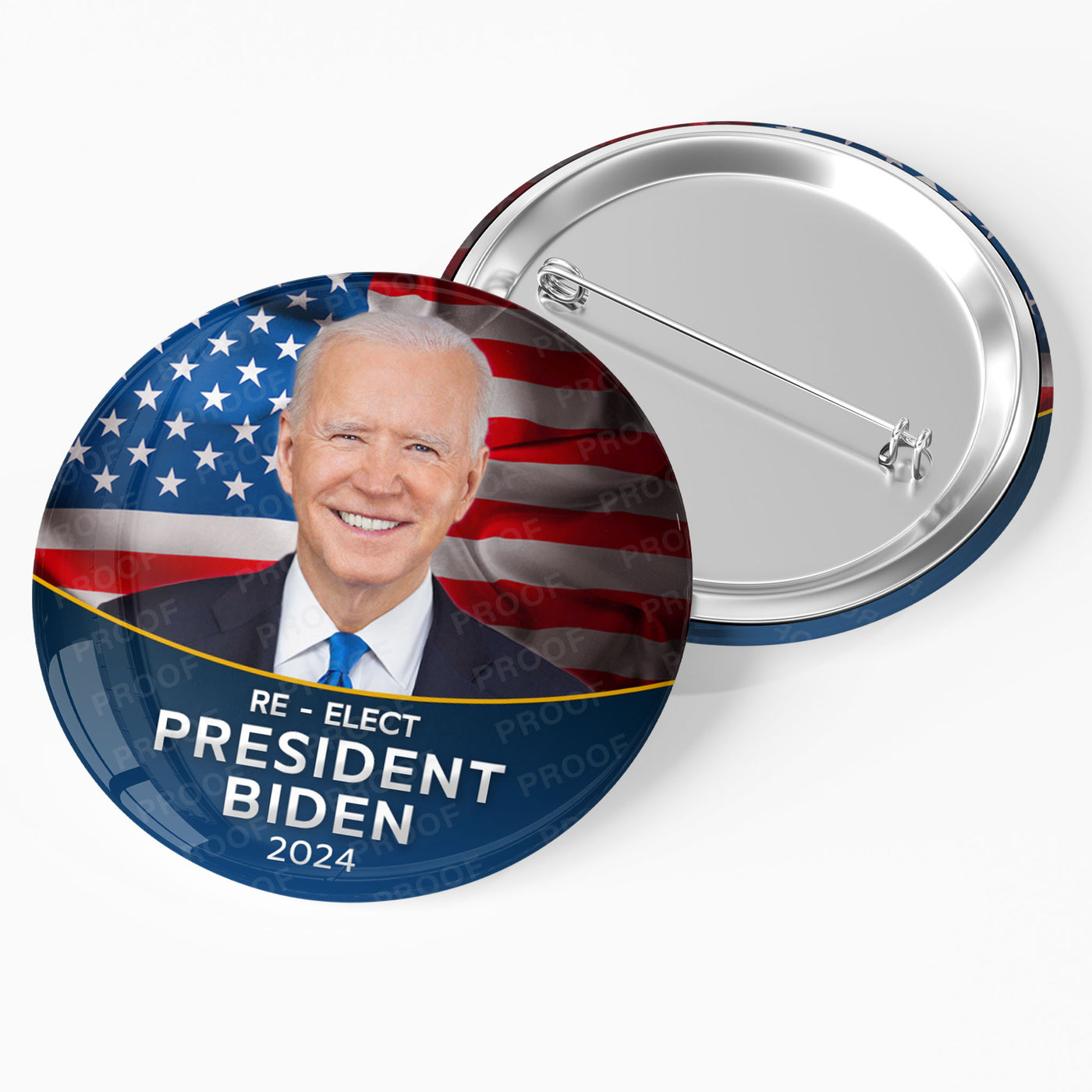 President Joe Biden Re election 2024 Photo Pin Back Button 