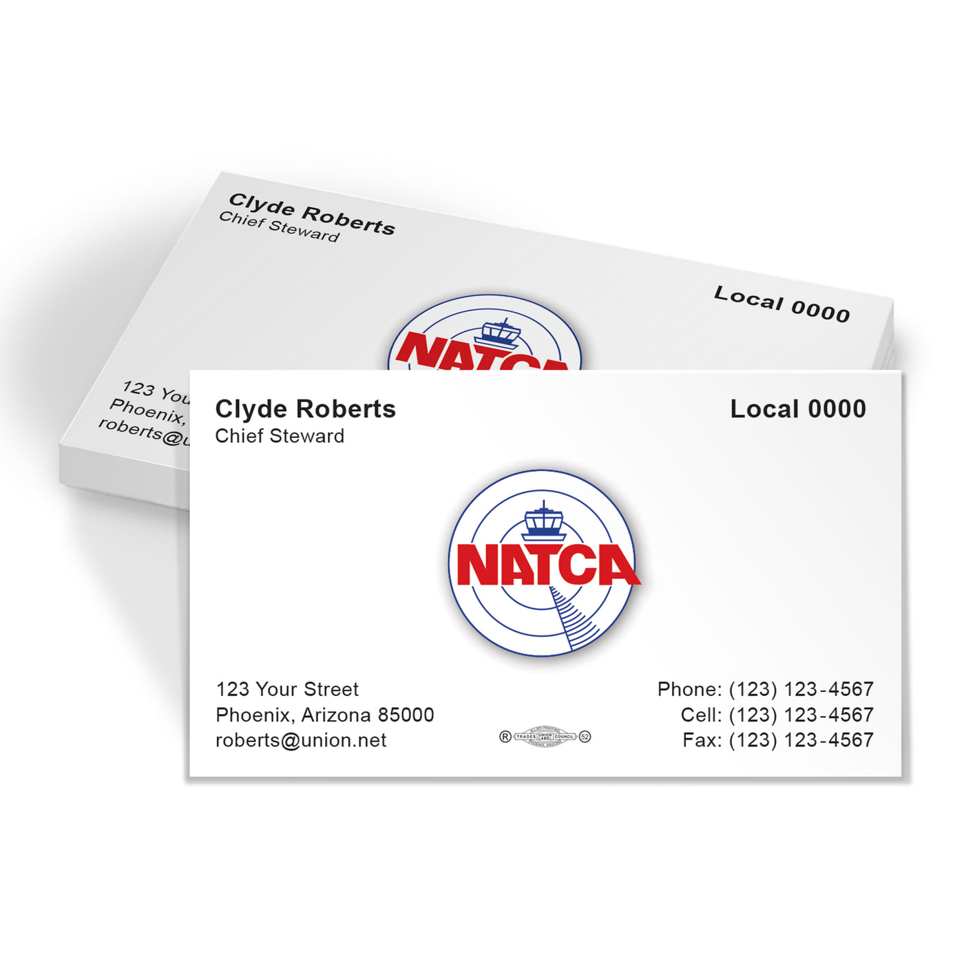 NATCA Union Printed Business Cards 