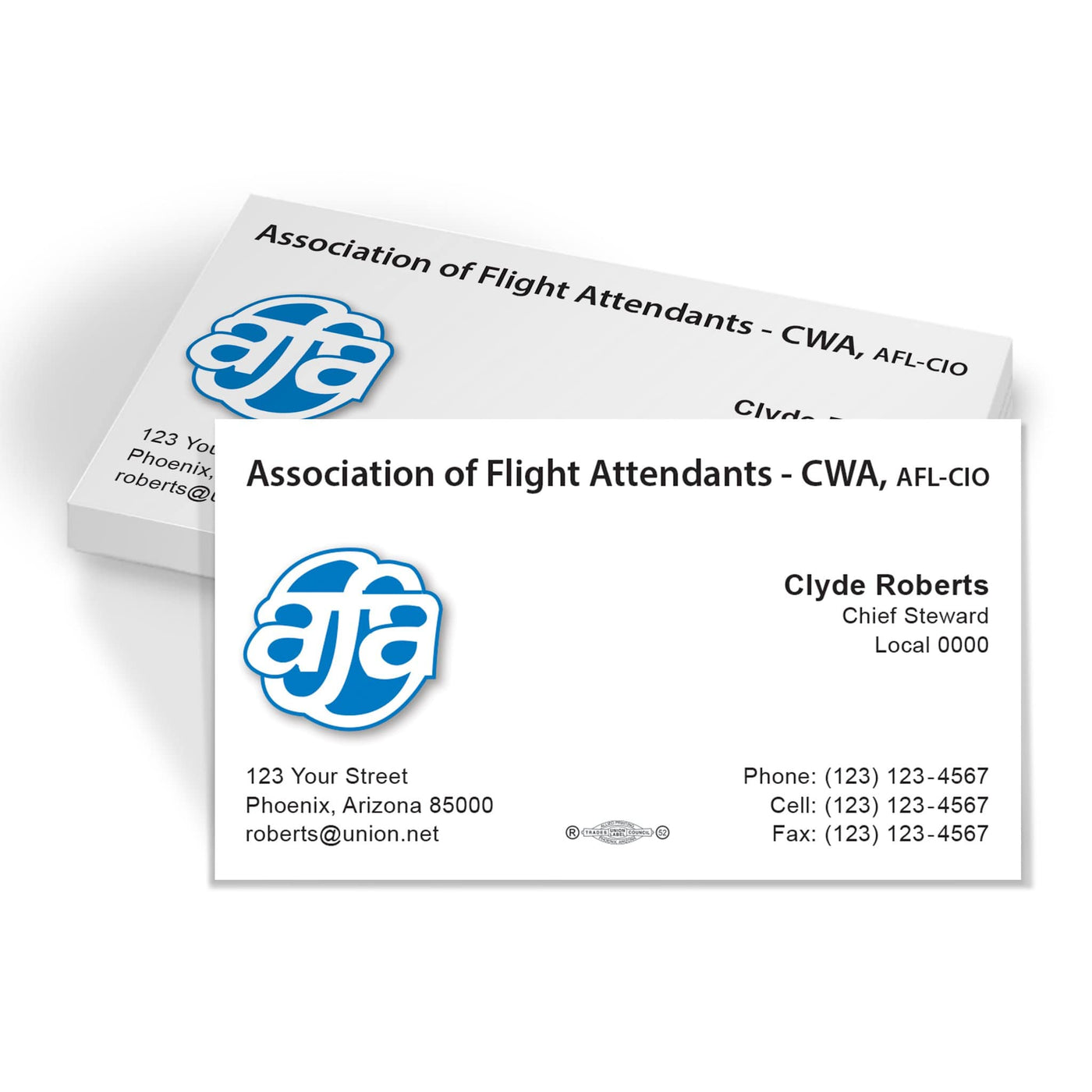 AFA Union Printed Business Cards - AFA-101
