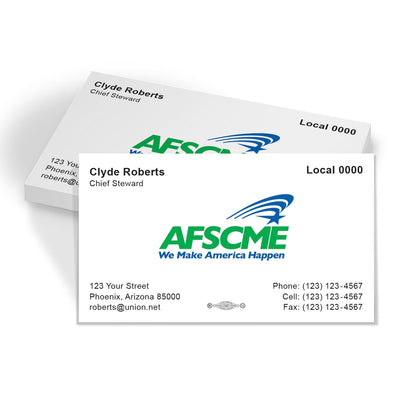 AFSCME Union Printed Business Cards - AFSCME-101