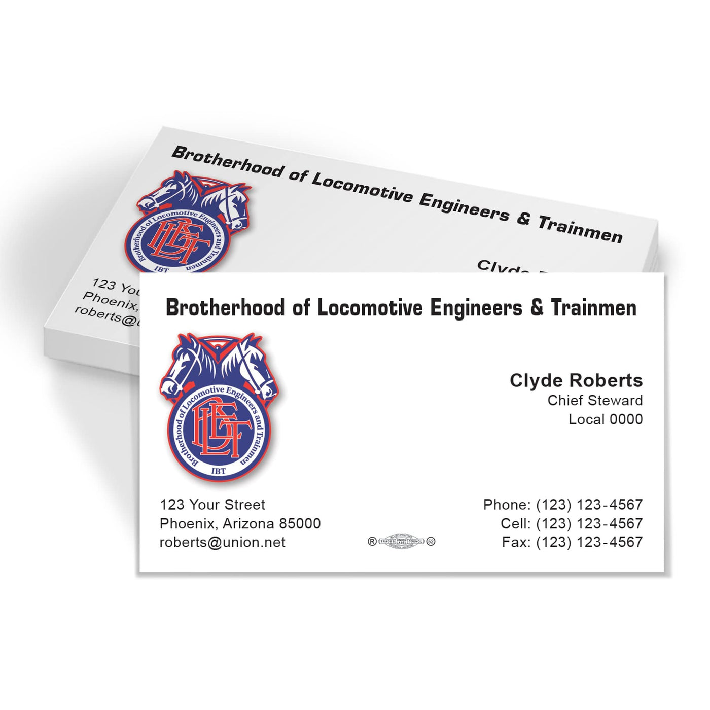 BLET Union Printed Business Cards - BLET-102