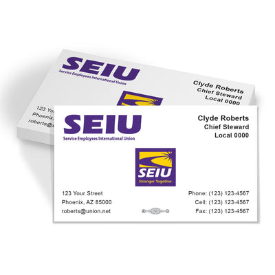 SEIU Union Printed Business Cards - SEIU-101