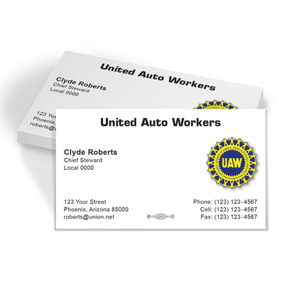 UAW-United-Auto-Wrokers-Union-Printed-Business-Cards