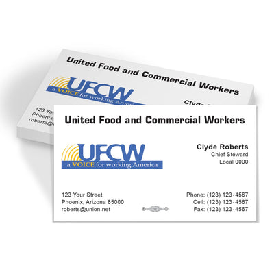 UFCW Union Printed Business Cards - UFCW-101