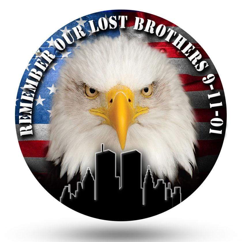 Never Forget 9-11 Eagle Hard Hat Vinyl Sticker / NF-1