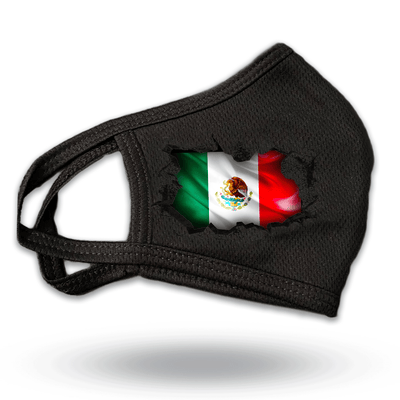 Mexico Flag Breakthrough Reusable Fabric Face Covering