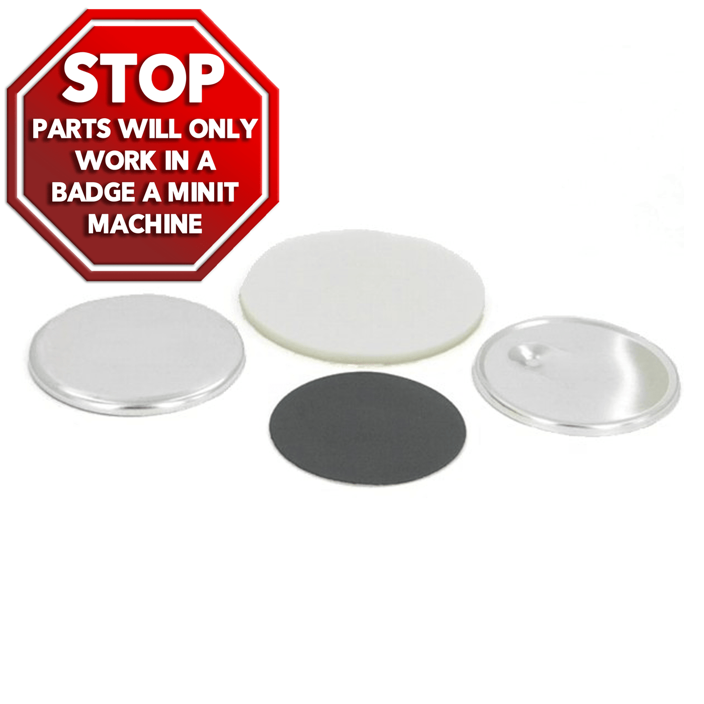 Magnet back sets for BADGE-A-MINIT 2-1/4" button machine, round magnets