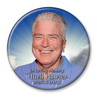 Memorial Photo Button Template - 310 - pinback, clouds, rays