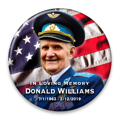Memorial Photo Button Template - 337 - pinback, flag, military