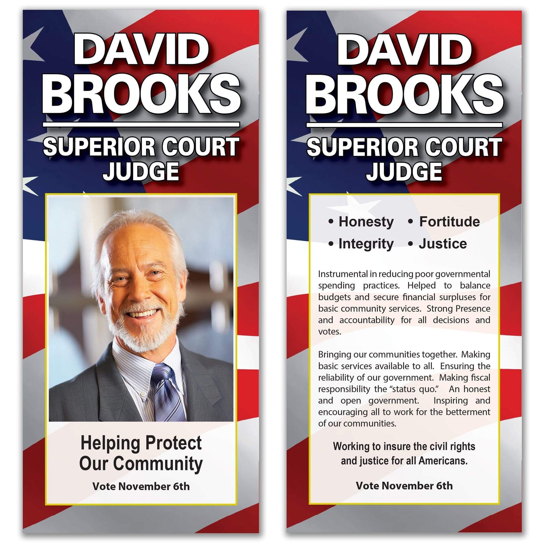 Political Palm Card / Push Card Templates - SET UP ONLY - PC-12