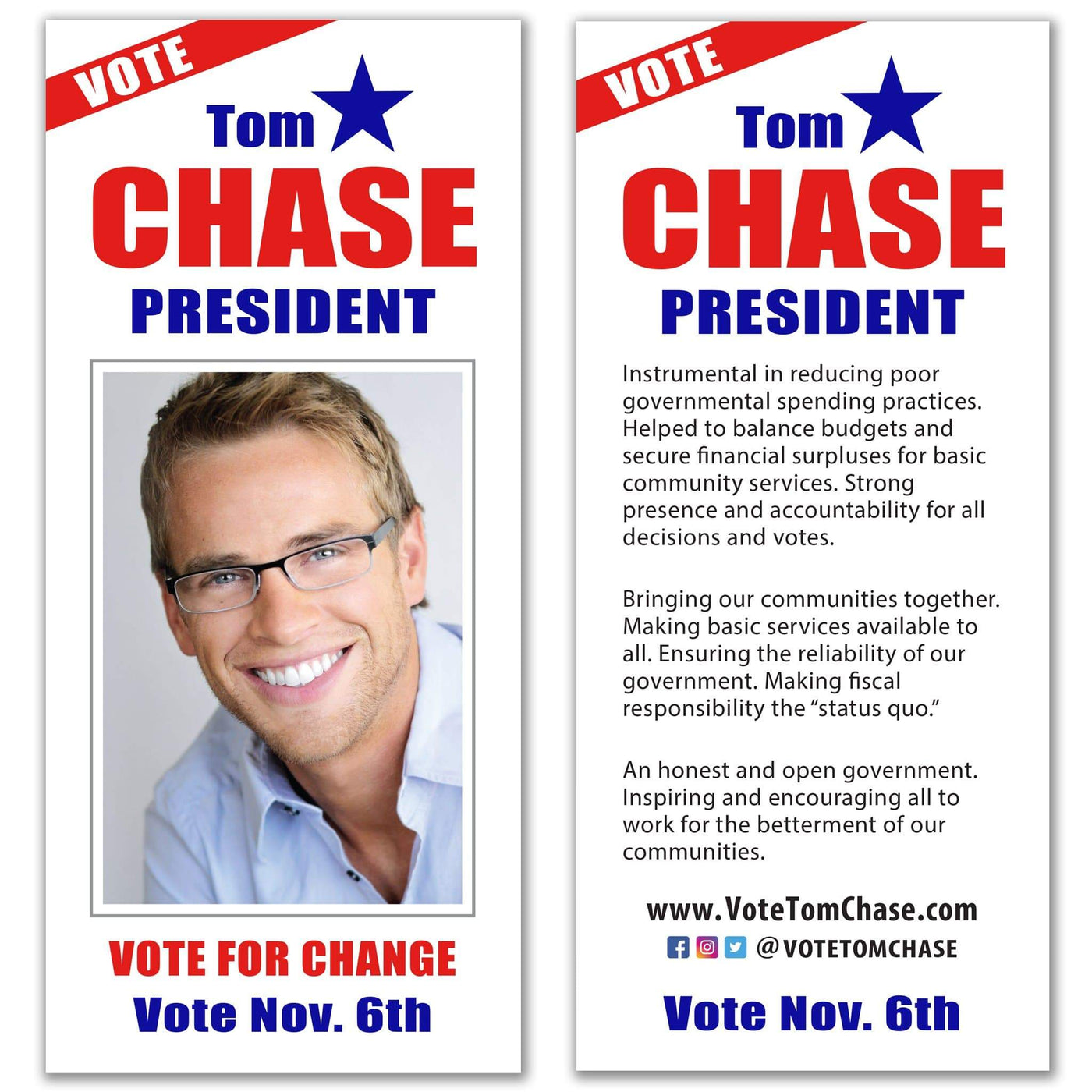 Political Palm Card / Push Card Templates SET UP ONLY PC 4 Political Palm Card / Push Card Templates SET UP ONLY PC 4