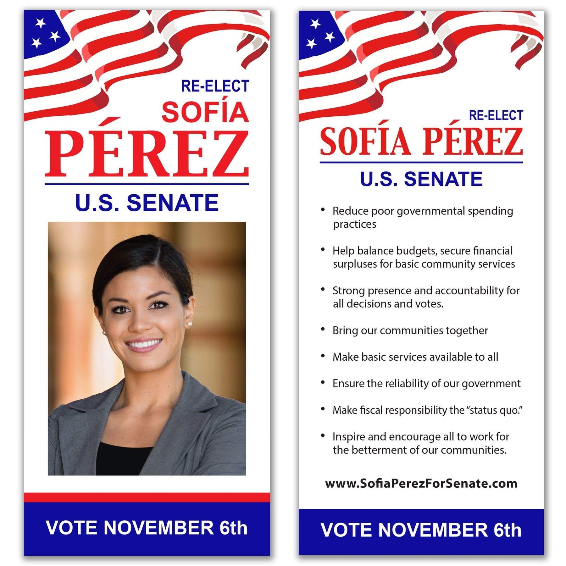 Push Card Political Palm Card / Push Card Templates - SET UP ONLY - PC-6 ...