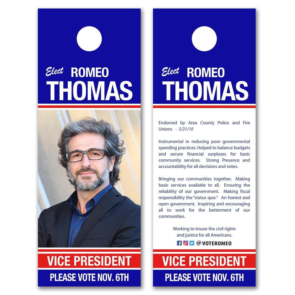 Political Door Hanger Printing  Purchase Political Campaign Door Hangers  Online at U.S. Press