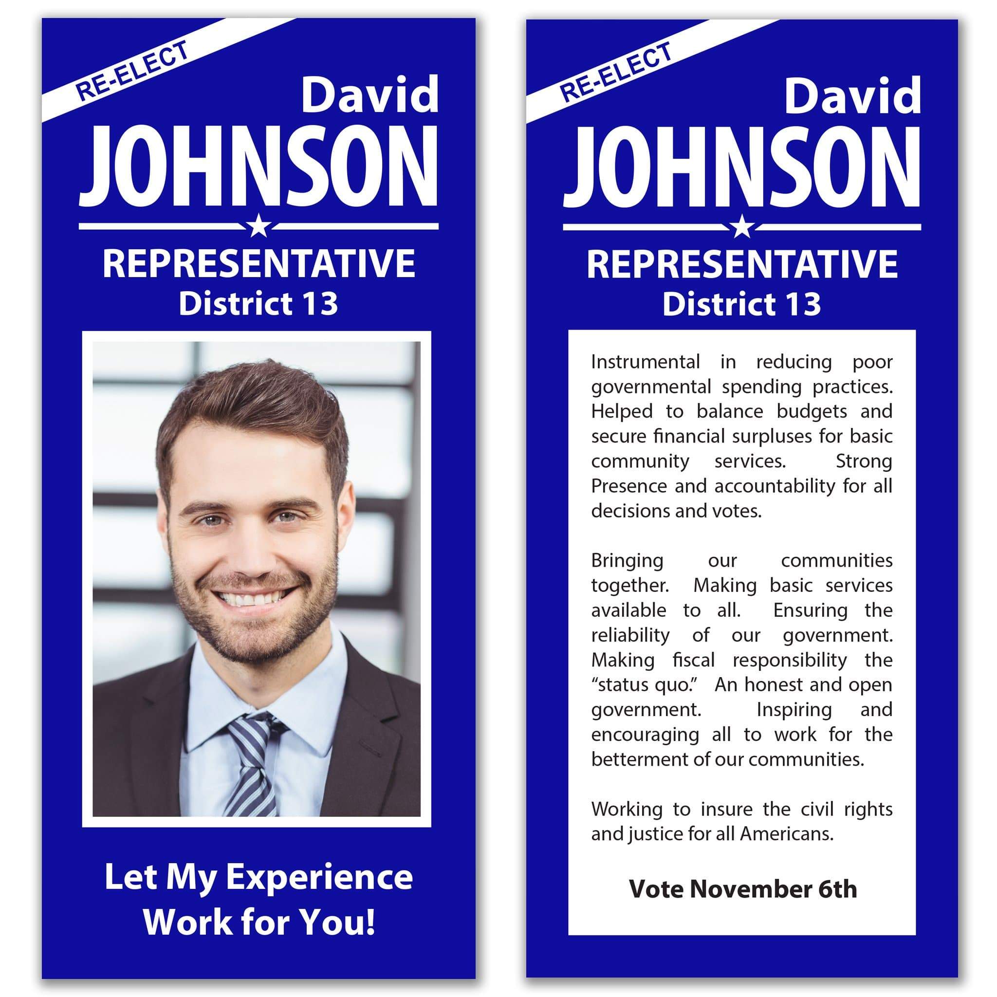 Political Palm Card / Push Card Templates - SET UP ONLY - PC-15 ...