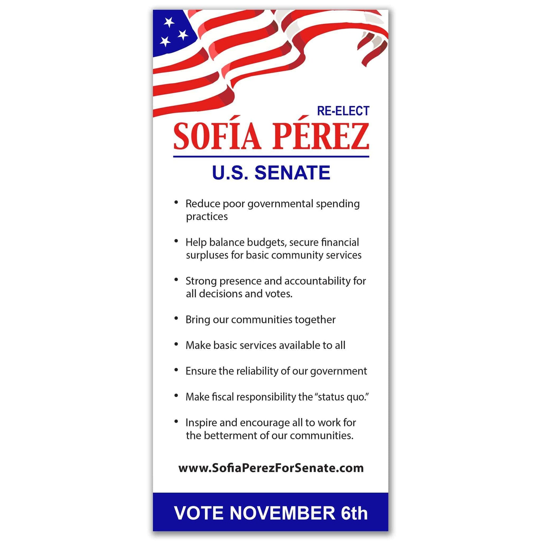 Push Card Political Palm Card Templates PC 6 | Election Printing
