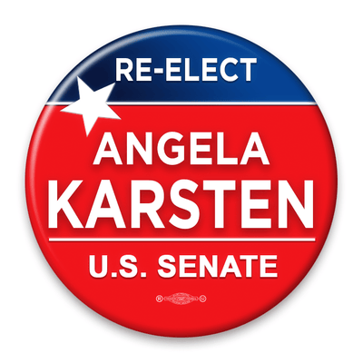 Political Campaign Button Template - PCB-102, Pinback, red white and blue, star