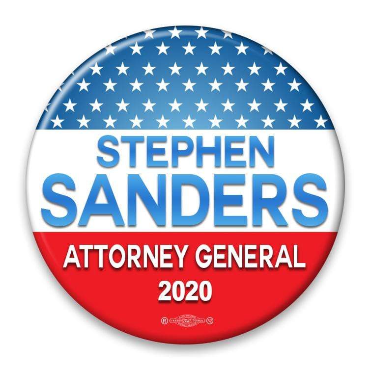 Political Campaign Button Template - PCB-103, pinback, red white and gradient lighter blue, stars